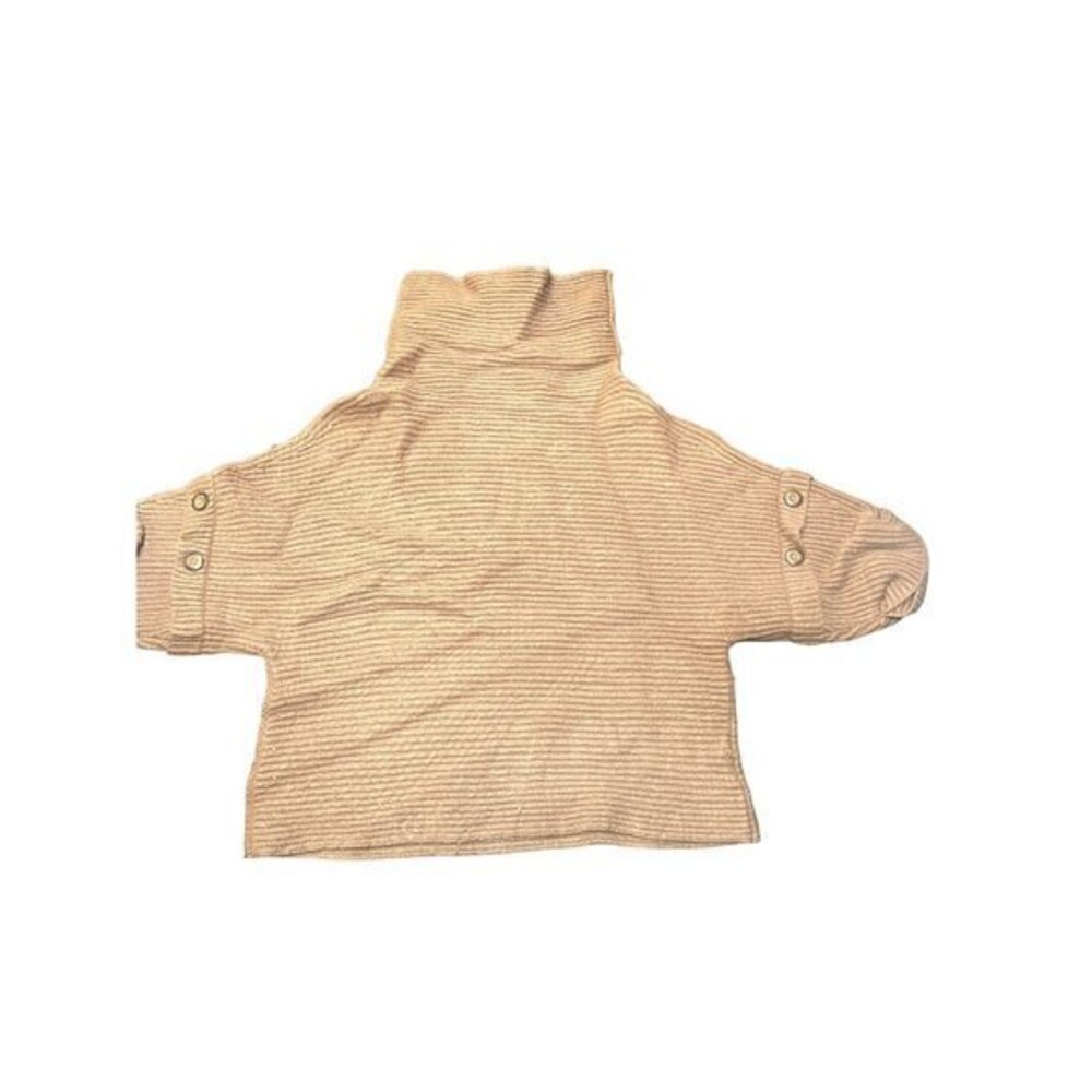 Ann Taylor Beige Striped Ribbed Knit Cowl Neck Dolman Sleeve Sweater‎ M |A1